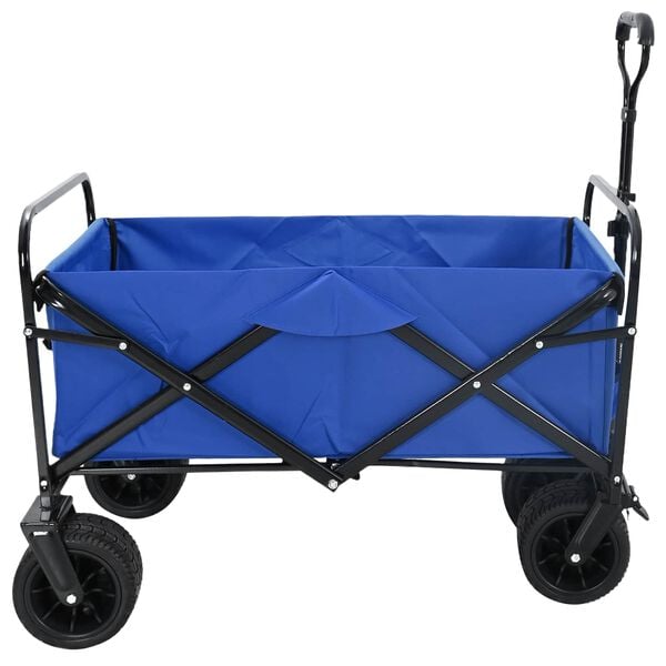 vidaXL Carrinho de M&atilde;o Dobr&aacute;vel Manual Azul 89 x 63 x 96 cm