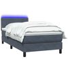 vidaXL Cama box spring c/ colch&atilde;o e LED cinza-escuro 90x210 cm veludo