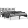 vidaXL Estrutura de cama em metal com cabeceira 150x200 cm preto