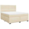 vidaXL Cama com molas/colch&atilde;o 180x200 cm tecido cor creme