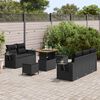 vidaXL Conjunto de Sof&aacute; de Jardim com almofada 8 pcs Preto vime PE