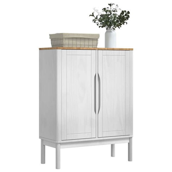 vidaXL Buffet FLORO Branco 70 x 30 x 70,5 cm Madeira de Pinho S&oacute;lido