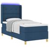 vidaXL Cama Box com colch&atilde;o com cabeceira Azul 140 x 200 cm tecido