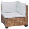 vidaXL Sof&aacute; de Canto com Almofadas GENDT Rattan Natural Natural