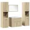 vidaXL 5 pcs conj. m&oacute;veis casa banho derivados madeira carvalho sonoma