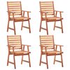 vidaXL Cadeiras jantar p/ jardim 4 pcs madeira de ac&aacute;cia maci&ccedil;a