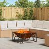vidaXL Fire Pit Castanho 80 x 80 x 40 cm A&ccedil;o resistente &agrave;s intemp&eacute;ries