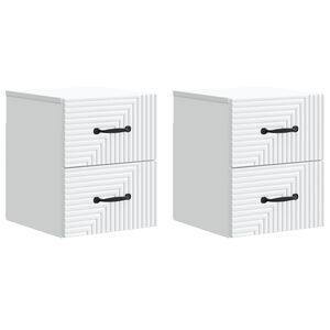 vidaXL Gabinete de Canto Montado na Parede com gaveta 2 pcs Branco
