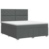 vidaXL Cama box spring com colch&atilde;o Cinzento-Escuro 160 x 200 cm Tecido