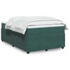 vidaXL Cama boxspring com colch&atilde;o 120x200 cm veludo verde-escuro