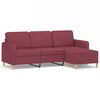 vidaXL Sof&aacute; de 3 lugares com apoio de p&eacute;s 180 cm tecido vermelho tinto