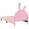 vidaXL Estrutura de Cama Infantil com Cabeceira Rosa 80 x 200 cm PU