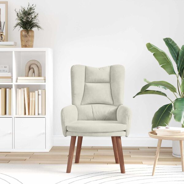 vidaXL poltrona Creme 63 x 67 x 94 cm Veludo