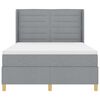 vidaXL Cama Box Spring com colch&atilde;o Cinzento-claro 140 x 190 cm tecido