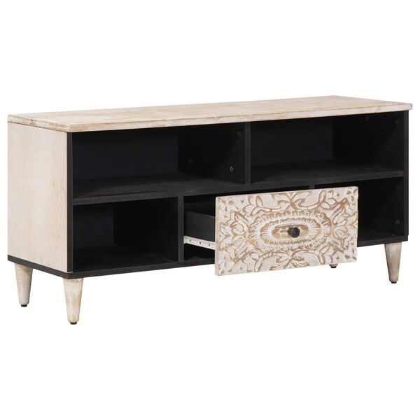 vidaXL Gabinete para TV com gaveta Branco 100 x 33,5 x 46 cm