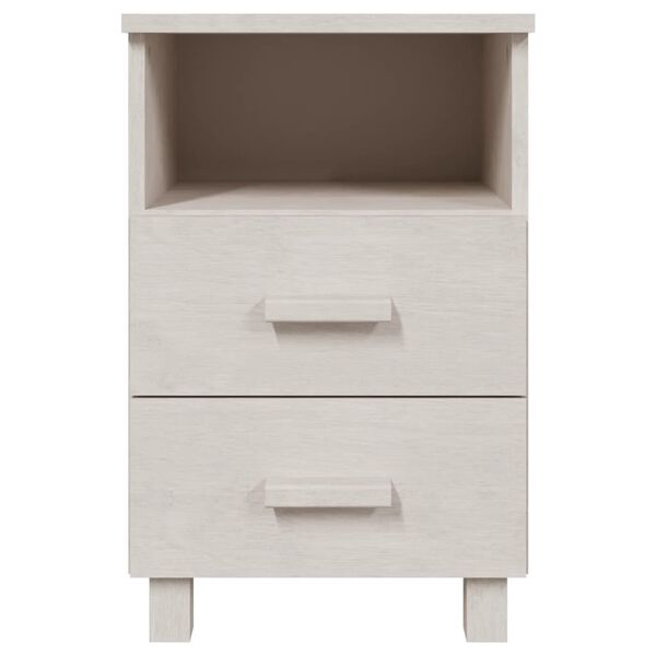 vidaXL Mesa de cabeceira HAMAR 40x35x62 cm pinho maciço branco