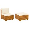vidaXL Conjunto de Lounge de Jardim com almofada 2 Pe&ccedil;a Castanho