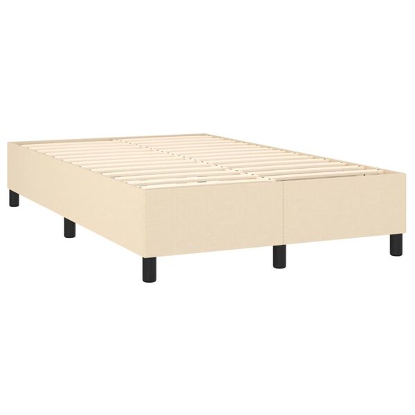 vidaXL Estrutura de cama com molas 120x200 cm tecido cor creme