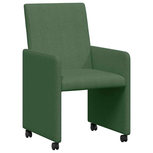 vidaXL Cadeiras de Jantar com rodas 2 pcs Cinza verde 57 x 66 x 94 cm