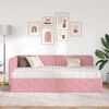 vidaXL Estrutura de Cama de Canto com colch&atilde;o Rosa 100 x 200 cm Veludo