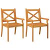 vidaXL Cadeiras de jantar p/ jardim 2 pcs madeira ac&aacute;cia maci&ccedil;a