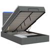 vidaXL Cama Ottoman com Colch&atilde;o e LED Cinzento-Escuro 120 x 200 cm