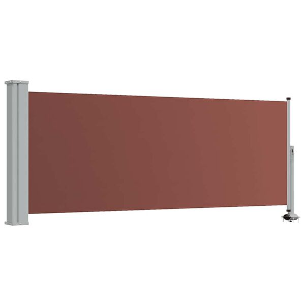 vidaXL Toldo lateral retr&aacute;til para p&aacute;tio 100x300 cm castanho