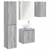 vidaXL Conjunto de Arm&aacute;rios para Banheiro 5 pcs Sonoma cinzento