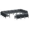 vidaXL Conjunto de Sof&aacute; de Jardim 14 unid. Preto A&ccedil;o