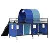 vidaXL Cama loft para crian&ccedil;as Preto e Azul 99,5 x 200 cm Metal