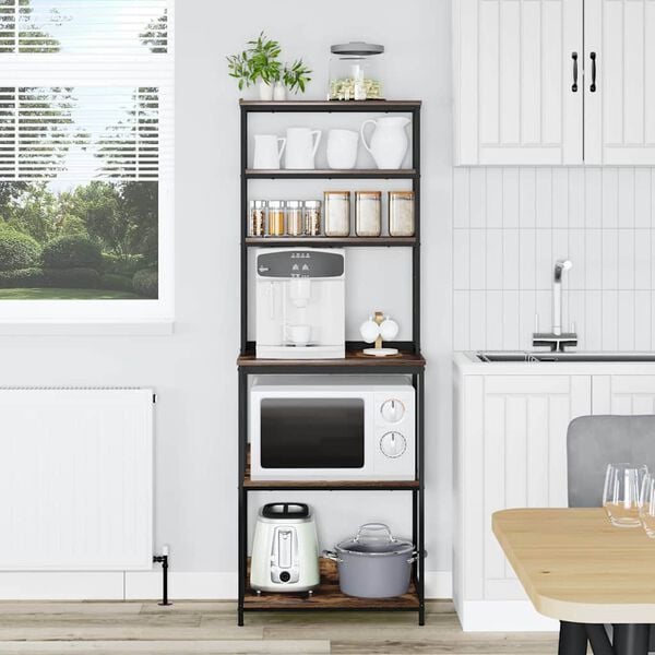 vidaXL Prateleira de Cozinha Carvalho Defumado 60 x 40 x 168 cm