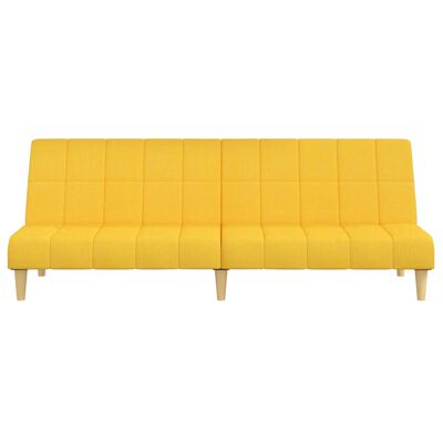 vidaXL Sofá-cama de 2 lugares tecido amarelo