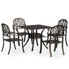 vidaXL 5 pcs conjunto bistr&ocirc; alum&iacute;nio fundido bronze