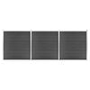 vidaXL Conjunto de painel de veda&ccedil;&atilde;o WPC 526x186 cm preto