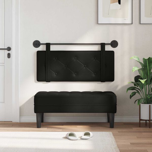 vidaXL Cabeceira Suspensa Preto 100 cm Couro Sint&eacute;tico