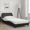 vidaXL Estrutura de cama Dover 100x200 cm couro artificial preto