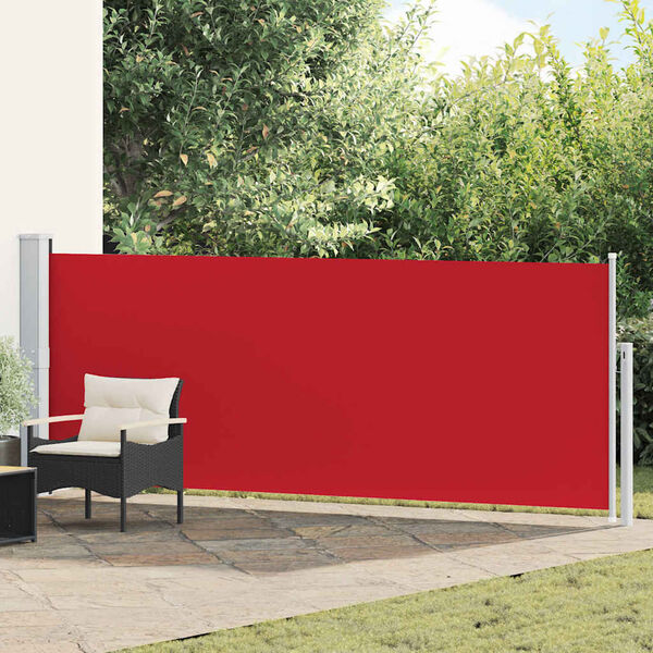 vidaXL Toldo lateral retr&aacute;til para p&aacute;tio 140x500 cm vermelho