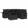 vidaXL 6 pcs conjunto sof&aacute;s de jardim c/ almofad&otilde;es vime PE preto