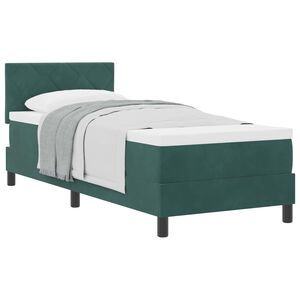vidaXL Cama Box com colch&atilde;o Verde Escuro 80 x 200 cm Veludo