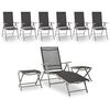 vidaXL 9 pcs conjunto lounge de jardim preto e prateado