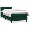 vidaXL Cama com molas/colch&atilde;o verde-escuro 80x220 cm veludo