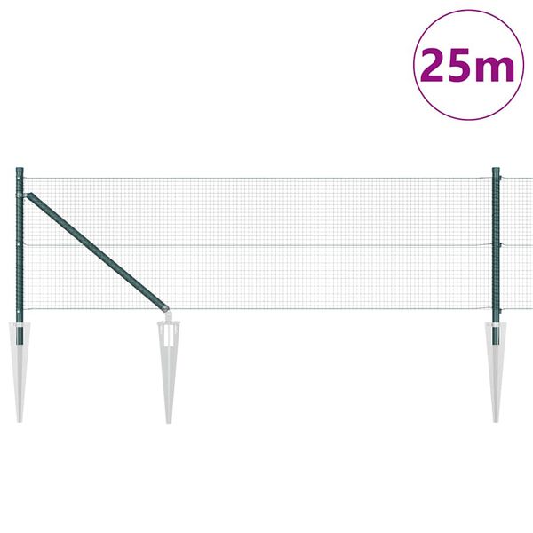 vidaXL Poste de Cerca Verde 25 x 0,5 m (malha de 16 x 16 mm) A&ccedil;o