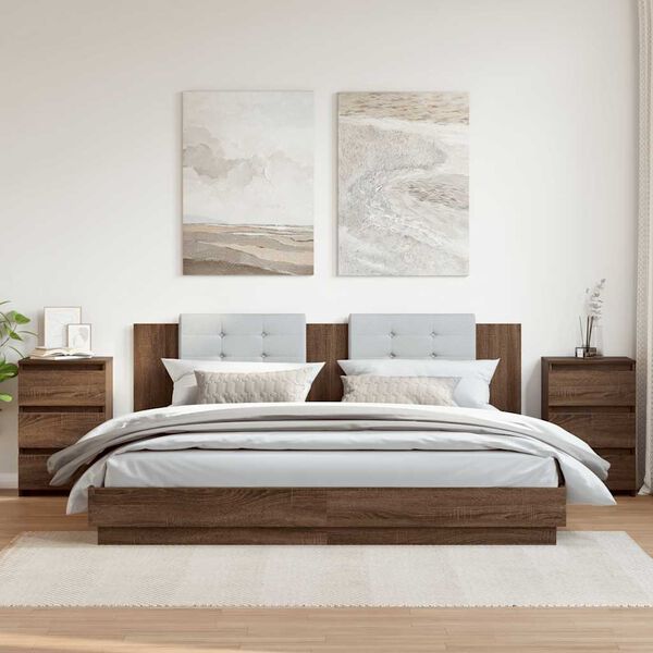 vidaXL Mesa cabeceira 2pcs40x35x62,5cm madeira proc. carvalho castanho