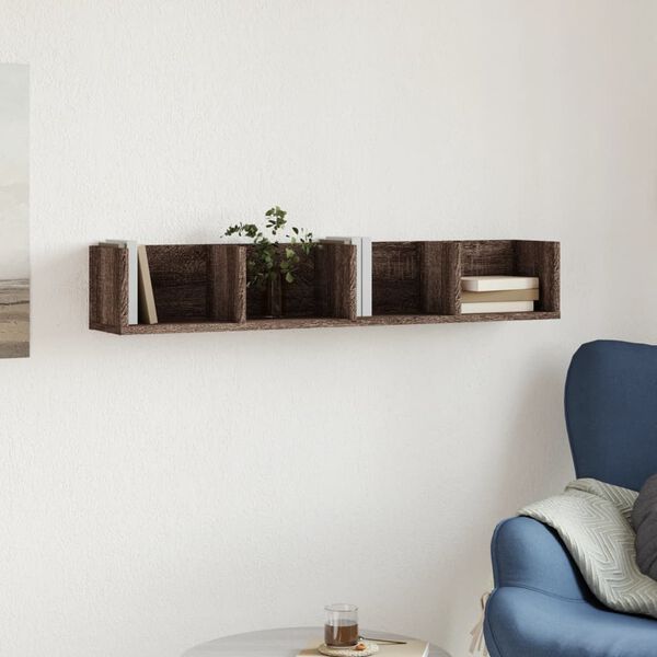 vidaXL Arm&aacute;rio parede 99x18x16,5cm derivados madeira carvalho castanho