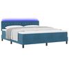 vidaXL Cama Box Spring LED com colch&atilde;o Azul Escuro 180 x 200 cm Veludo