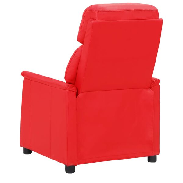 vidaXL Poltrona reclin&aacute;vel couro artificial vermelho