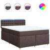 vidaXL Cama com molas/colch&atilde;o 140x200 cm tecido castanho-escuro