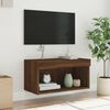 vidaXL M&oacute;vel de TV com luzes LED 60x30x30 cm carvalho castanho