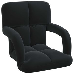 vidaXL Cadeira de ch&atilde;o ajust&aacute;vel Preto Veludo