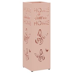 vidaXL Suporte para Guarda-chuva de chuva Rosa 15,5 x 15,5 x 49 cm A&ccedil;o